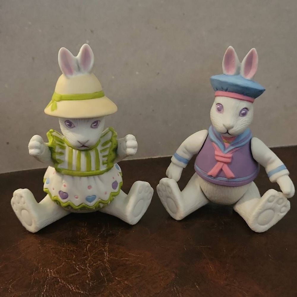 Department 56 Vintage 1984 Jointed Andy Mandy Easter Bunny‎ Rabbit Bisque in box - Picture 8 of 16